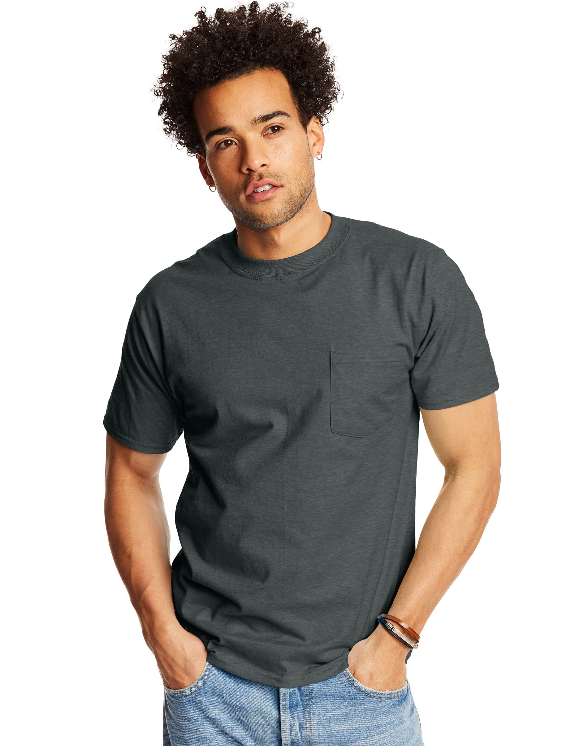 Hanes Men's T-Shirt, Opaque (Pack of 2)
