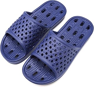 Shower Shoes Slide for Men and Women Holes Bath Slipper Bathroom Sandal Pool Gym College Dorm Non-Slip