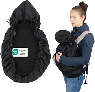 Universal Baby Carrier Cover – Warm Fleece Protection for Cold Weather – Compatible with e.g. Infantino, Momcozy, Ergobaby – Oeko-Tex Certified - Black