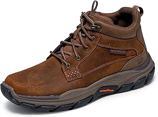Skechers Men's Respected Boswell Boot | Casual, Relaxed Fit, Air-Cooled Memory Foam, Goga Mat Arch, Water-Repellent