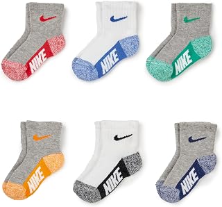 Nike U NK Everyday CUSH Crew Socks, 3 Pairs, White (Black)/Dark Grey Heather (Black)/Black (White)