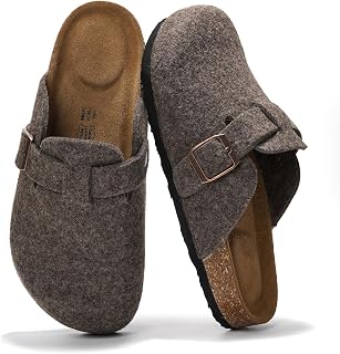 Project Cloud Women's Genuine Leather Suede Footbed Clogs for Women - Memory Foam Arch Support Clogs Slippers for Women - Trendy Slip-On Ladies Mule & Clog Sandals (Benton)