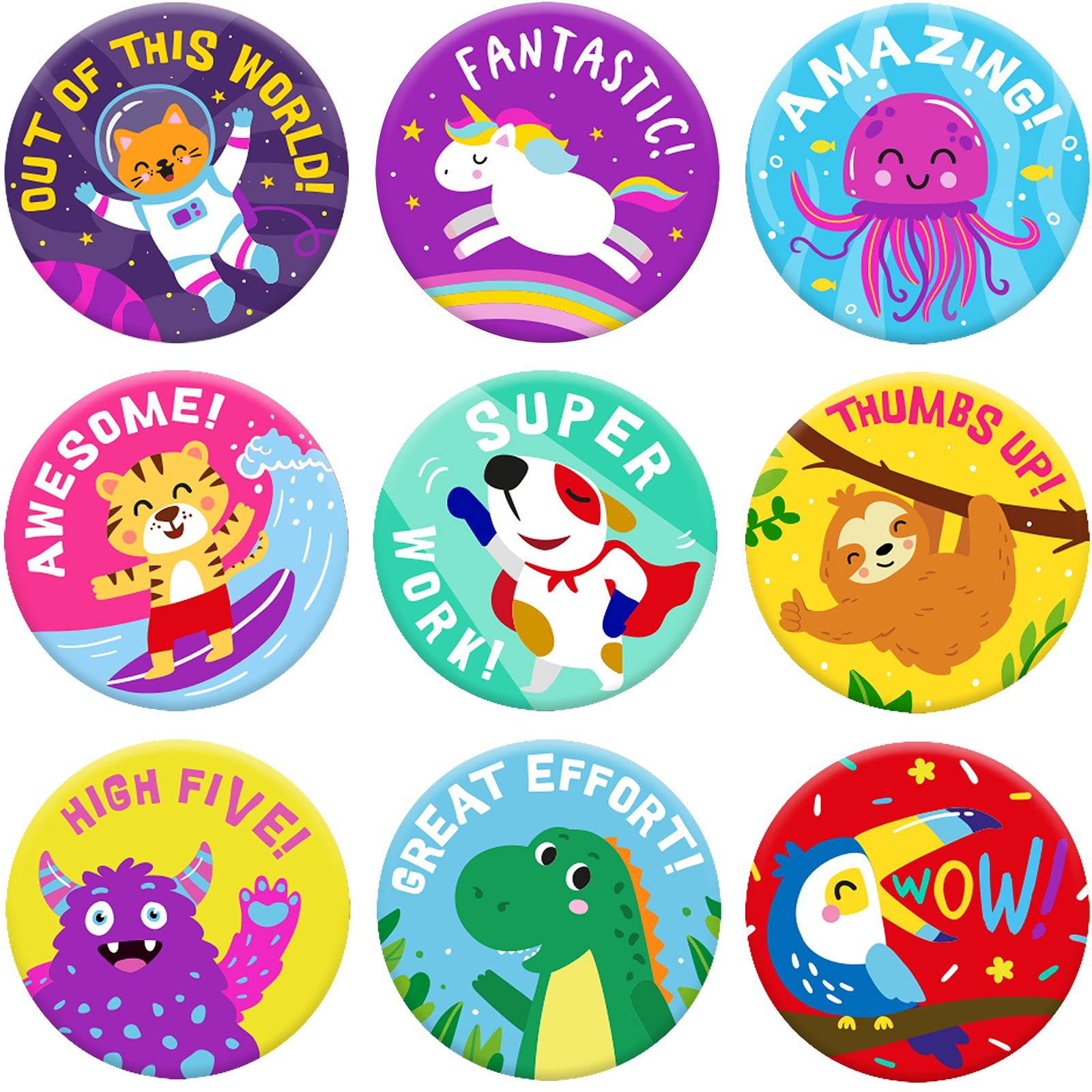 Sweetzer&Orange Reward Stickers for Teachers, 1008 Decals for Kids in 9 Designs,