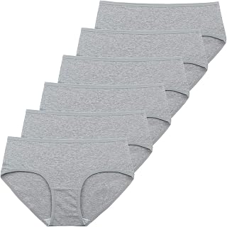 INNERSY 6 Simple Low Rise Panties Soft Cotton Underwear for Women