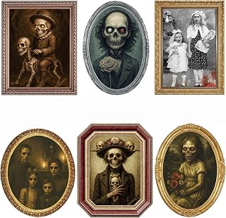 Halloween Decorations Indoor Scary, 3D Changing Face Moving Portraits 6Pack | Haunted House Props, Lenticular Wall Decor Picture Frame, Gothic Horror Poster, Creepy Castle Mansion Decor Party Supplies