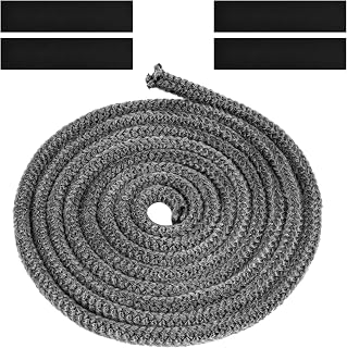 Flintronic Stove Rope, Heat Resistant Rope Seal Replacement Gasket with 4 Tapes, Sealant Strip Fire Rope for Wood Burning Stovee, Chimney, Fireplaces, Oven Door (Φ: 6 mm, Length 3 m)