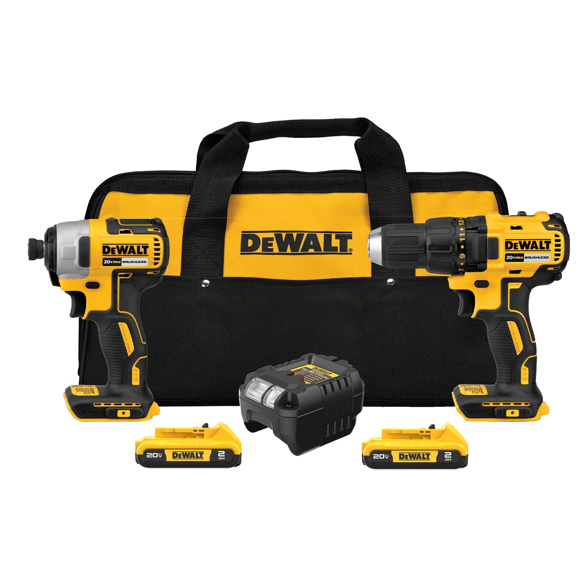 DEWALT 20V MAX Cordless Drill, Impact Driver, 2-Tool Combo Kit, Brushless, with 