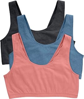 Hanes Bralette Pack, Cotton Scoopneck Bralette, Low-Impact Sports Bra, 3-Pack Women's Bra (Pack of 3)