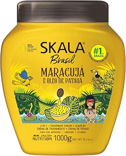 SKALA Maracujá &amp; Óleo de Patauá 2 in 1 Treatment Cream &amp; Leave In Conditioner, Vegan Hair Mask for Strength &amp; Nutrition, Deep Hydration, Curly Girl Method Approved, No Parabens or Silicones, 1000 g