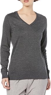 Amazon Essentials Women's Sweater, V-Neck, Lightweight, Regular Fit, Long Sleeve