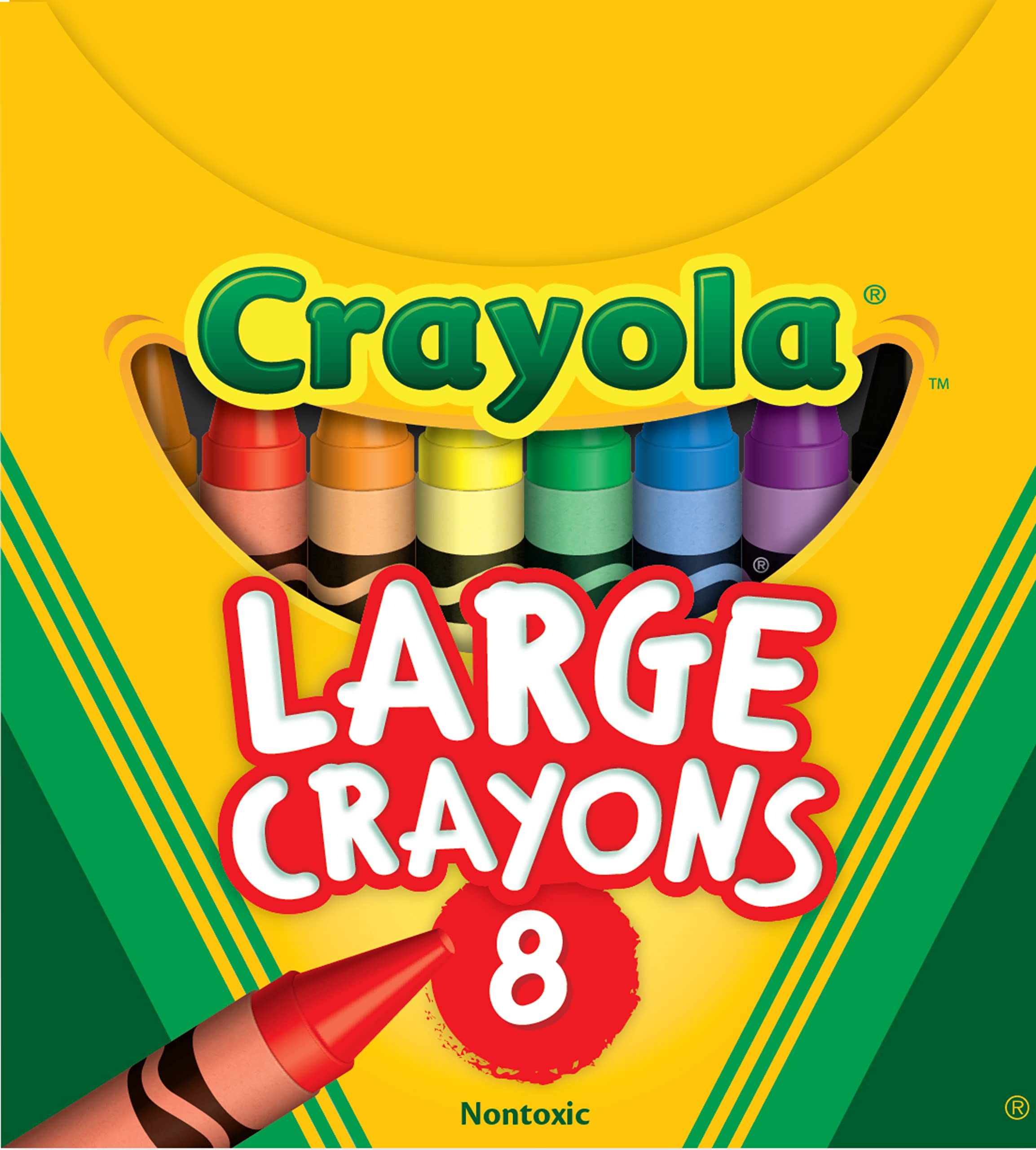 Crayola Large Crayons - Assorted (8 Count), Giant Crayons for Kids & Toddlers, A
