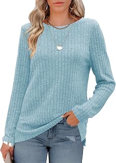 Odosalii Womens Tops Crewneck Long Sleeve Jumper Shirts Pullover Sweaters