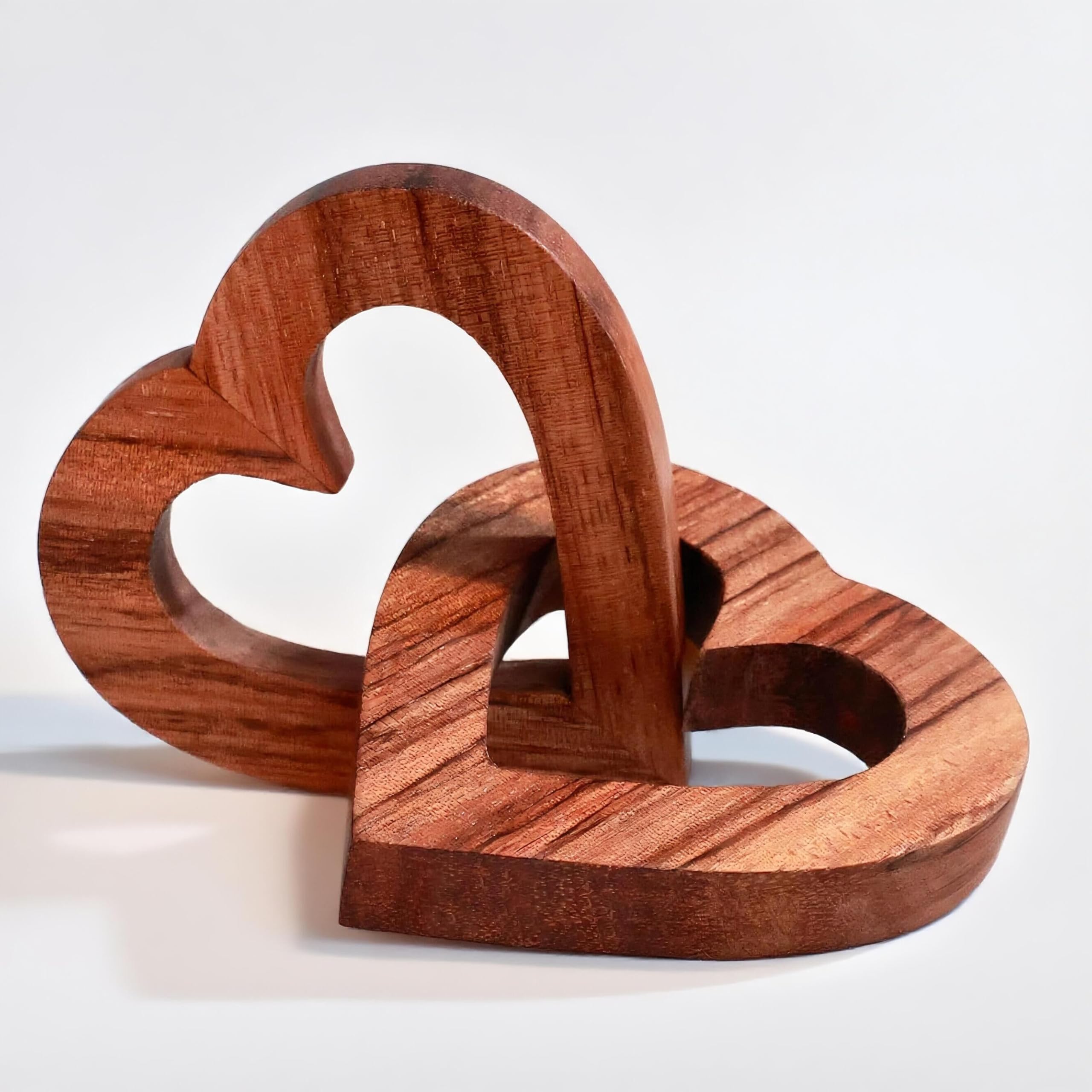 Valentine's Day Romantic Heart Gifts for Her, Handmade Wood Hearts Shape for Cou