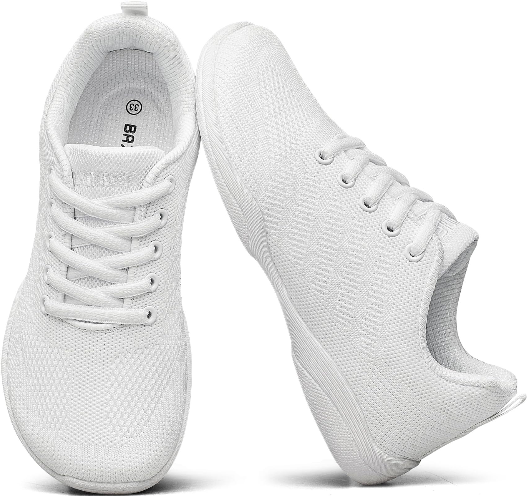 BAXINIER Girls Wide Cheer Shoes Tennis Sneakers | Lightweight Youth Cheerleading