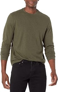 Amazon Essentials Men's Regular-Fit Crewneck Long-Sleeve T-Shirt, Casual Cotton Jersey