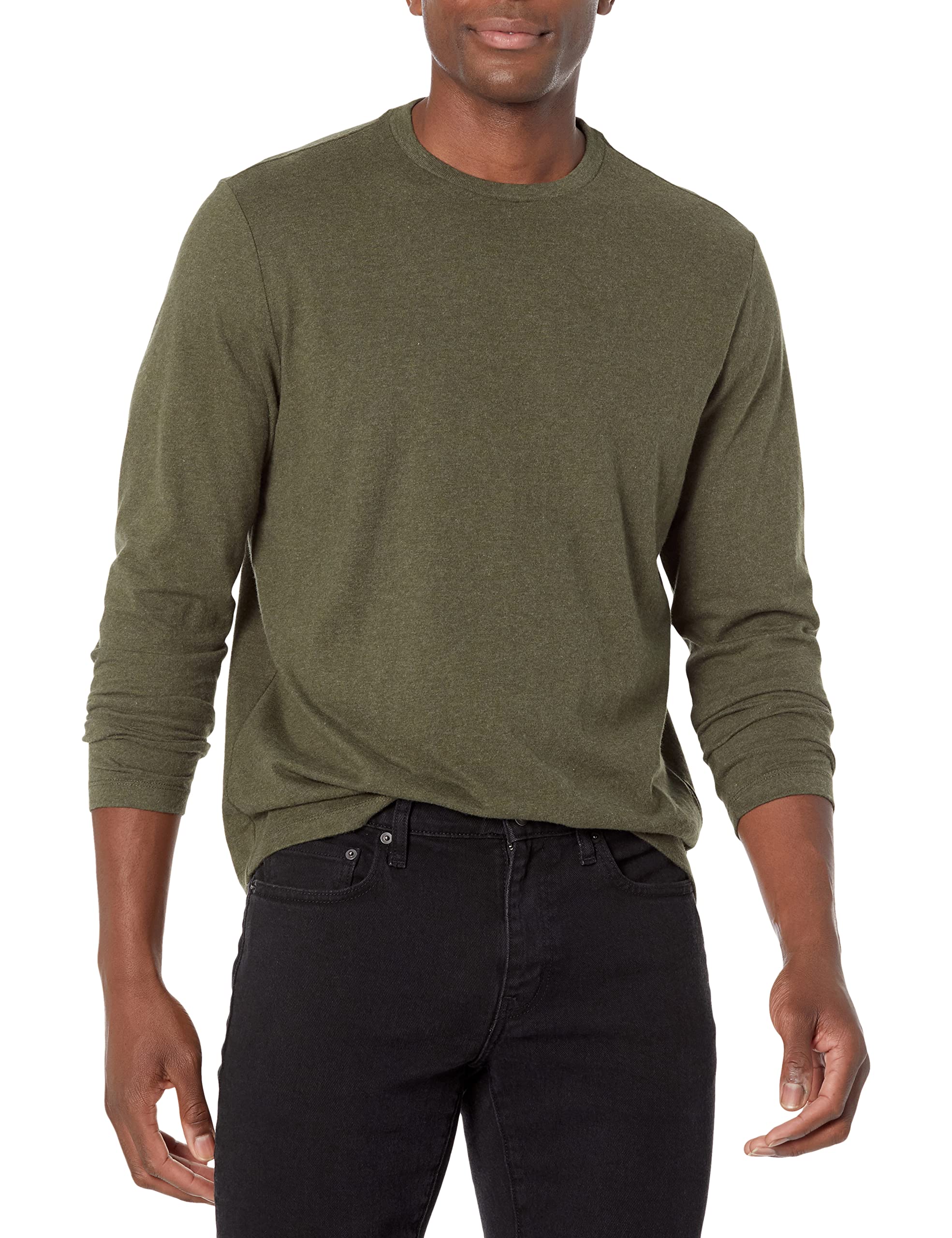 Amazon Essentials Men's Regular-Fit Crewneck Long-Sleeve T-Shirt, Casual Cotton 