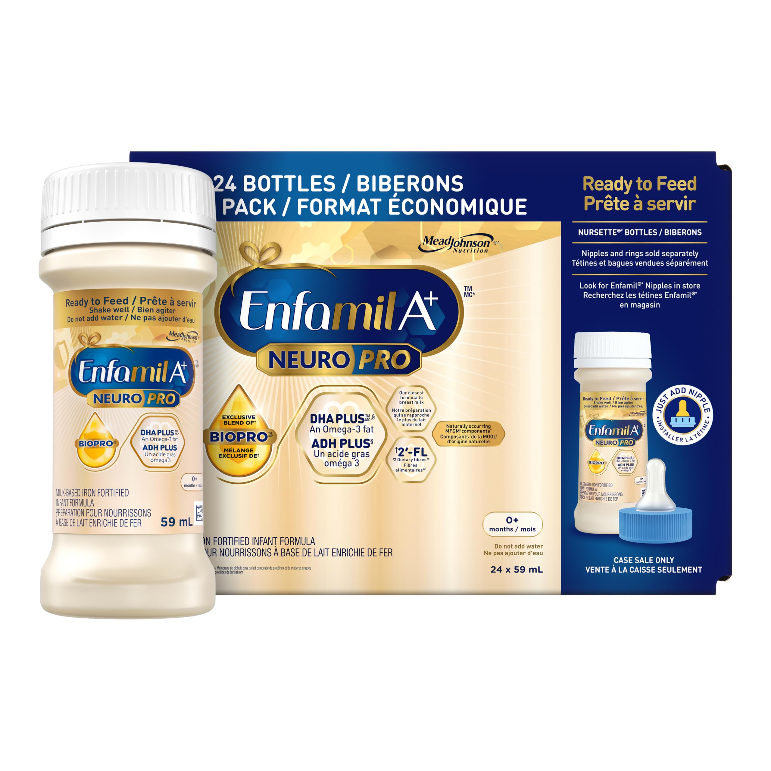 Enfamil A+ NeuroPro, Baby Formula, Ready to Feed Nursettes, with Brain Building 