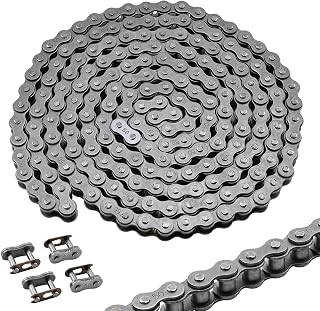 Patioer #50 Roller Chain, 10 Feet Carbon Steel Chain with 4 Free Connecting Links