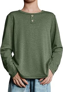 Arshiner Boys Long Sleeve Shirts Casual Crewneck Tee Tops 4-12 Years