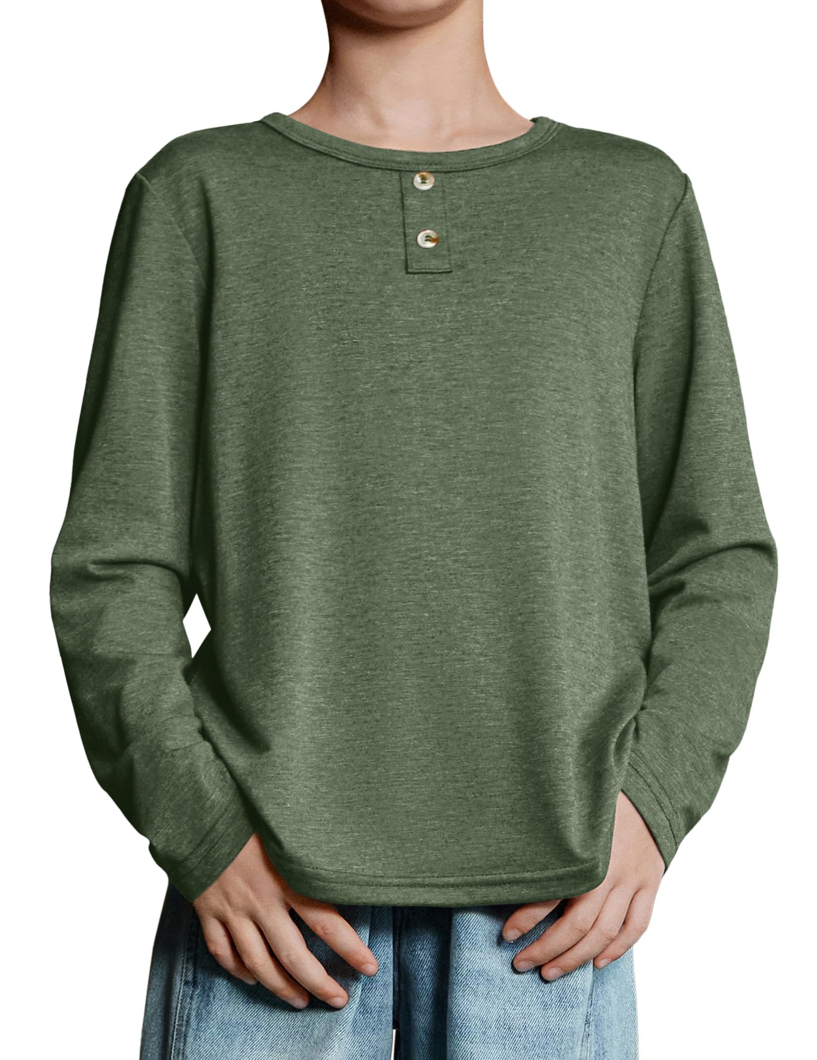 Arshiner Boys Long Sleeve Shirts Casual Crewneck Tee Tops 4-12 Years