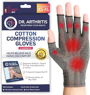 Doctor Developed Arthritis Gloves and Compression Gloves for Women and Men - Arthritis Gloves for Women for Pain, Compression Gloves for Arthritis for Women, Hands Typing Gloves & Doctor Handbook (M)