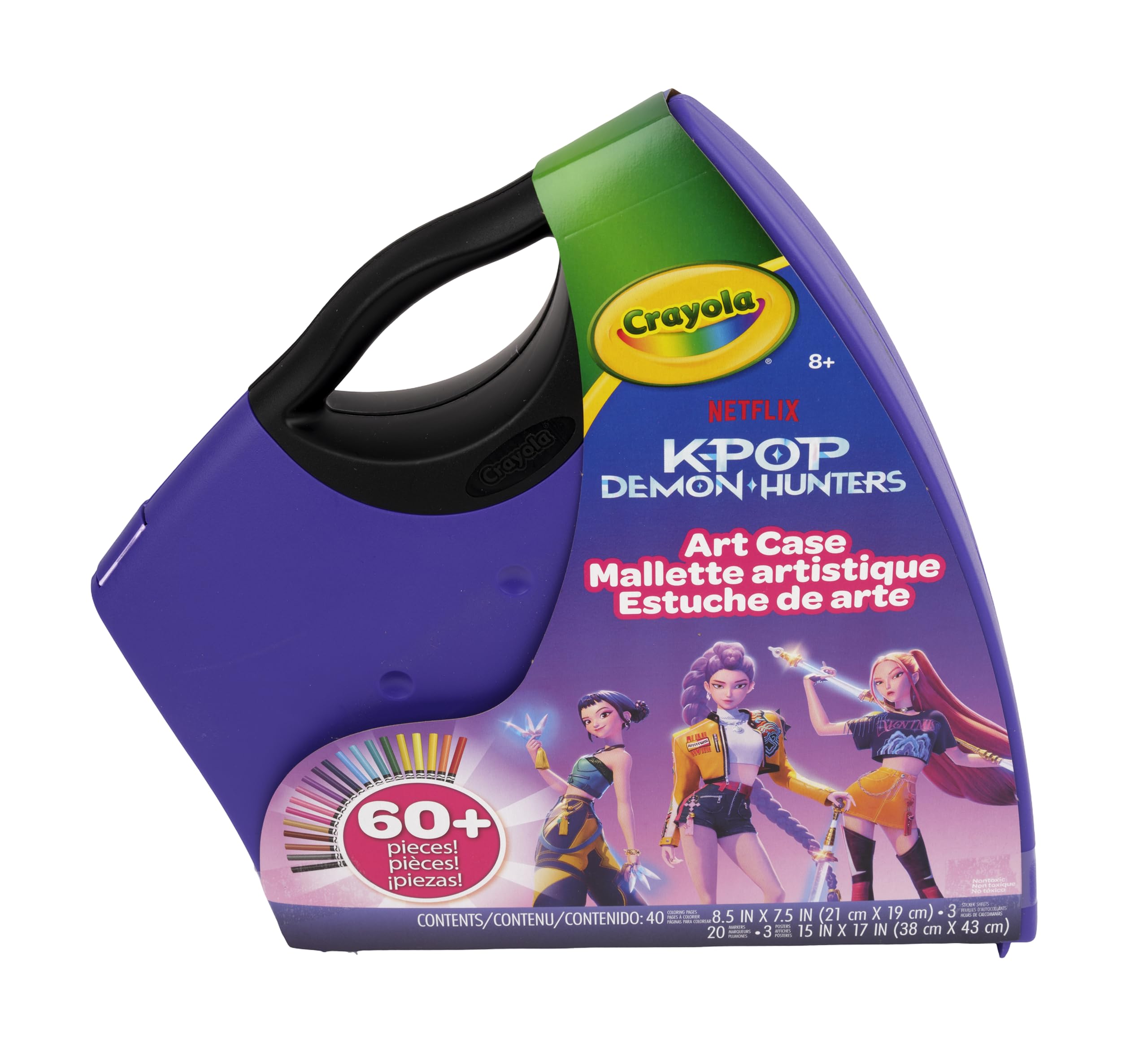 Crayola Kpop Demon Hunters Art Case (40+pcs), Coloring & Sticker Craft Kit | Art