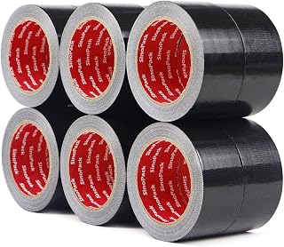 Duct Tape 12 Pack Heavy Duty Waterproof Black Duct Tape No Residue Total Length 240 Yards x 1.88 Inch x 9Mils,Strong Adhesive Duct Tape for Indoor Outdoor Repairs Tear by Hand