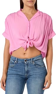 Short Shirt with Bow and Collar Elegant Shirt, Only for Women