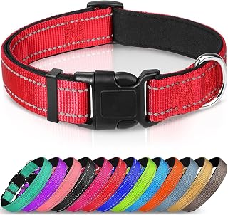 Reflective Dog Collar, Soft Padded Breathable Nylon Adjustable Collar for Small, Medium and Large Dogs