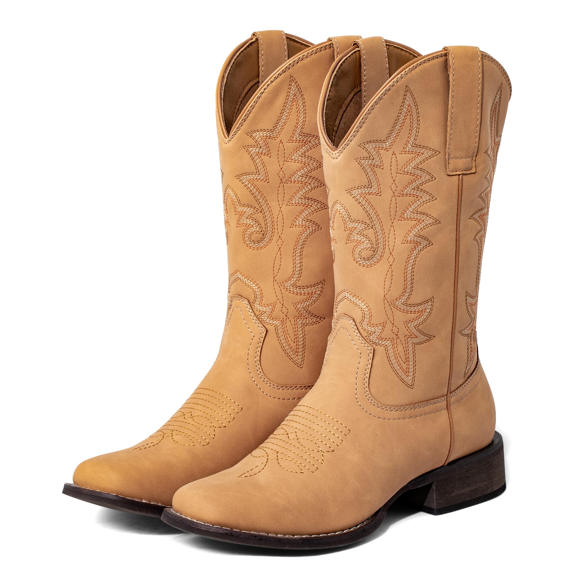 SheSole Cowboy Boots for Women Square Toe Western Boots
