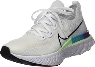 NIKE React Infinity Run FK, Men's Running Shoes, White Black Vapor Green Oracle Aqua Vivid Purple Brt Crimson, 40 EU