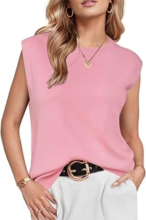 Arach&Cloz Gilet da donna in misto lana canotta casual morbida primavera estate girocollo senza maniche abiti 2025 alla moda