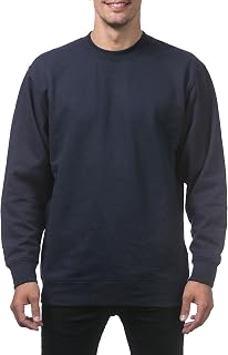 Pro Club Men's Plain Blank Crew Neck Fleece Pullover Sweater (9oz)