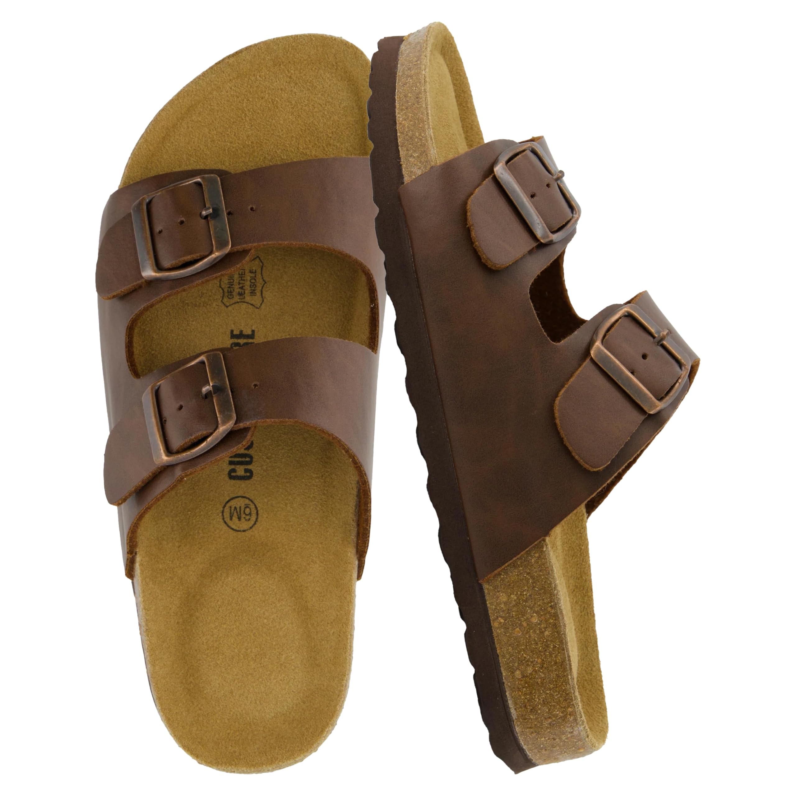 CUSHIONAIRE Women's Lane Cork Footbed Sandal + Comfort