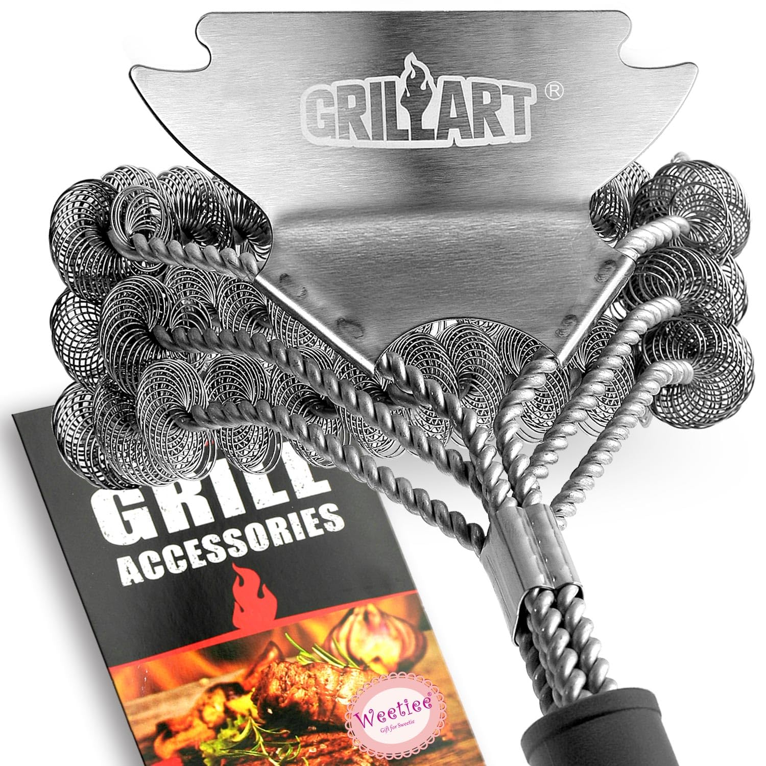 Grill Brush and Scraper Bristle Free – Safe BBQ Brush for Grill – 18'' Stainless