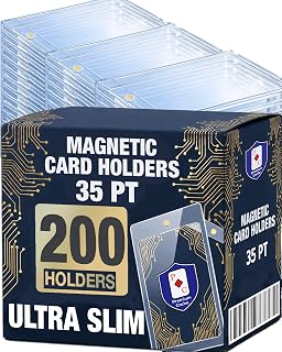 Magnetic Card Holder for Trading Cards |35PT 200ct| Slim One Touch Holder | 35 Point Magnet Card Case, U-V Protectors Hard Plastic Case for 35 PT Sports, Trading Cards, TCG, or Collectible Card Storage