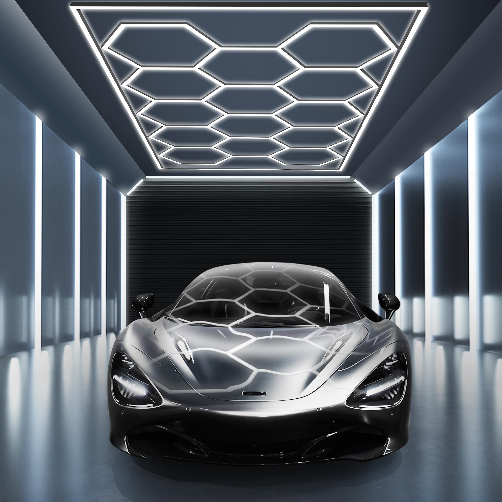 MODERN Hexagon Garage Light: Higher Brightness 720W 86400 Lumens Hexagon Led Gar