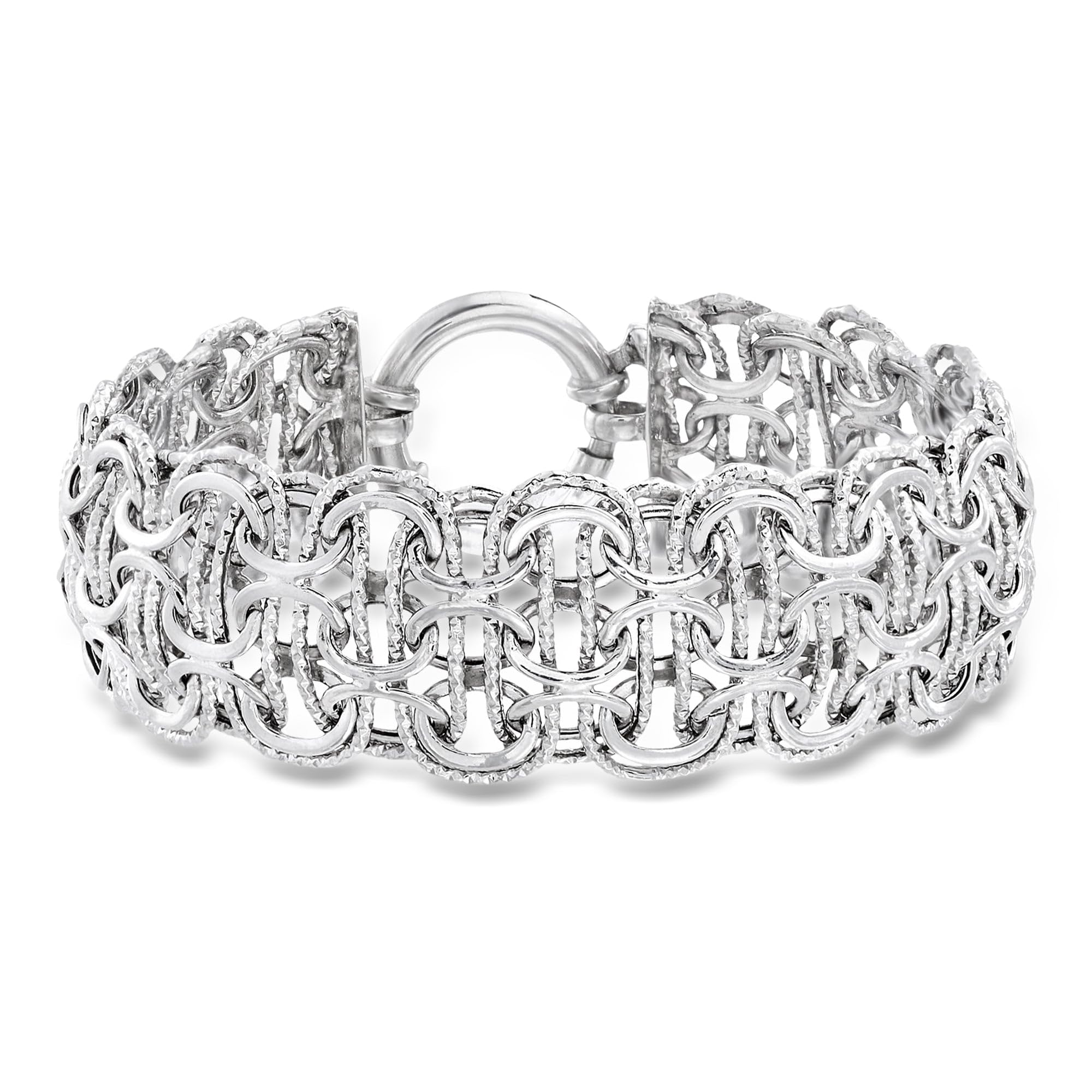 Ross-Simons Sterling Silver Multi-Circle Link Bracelet
