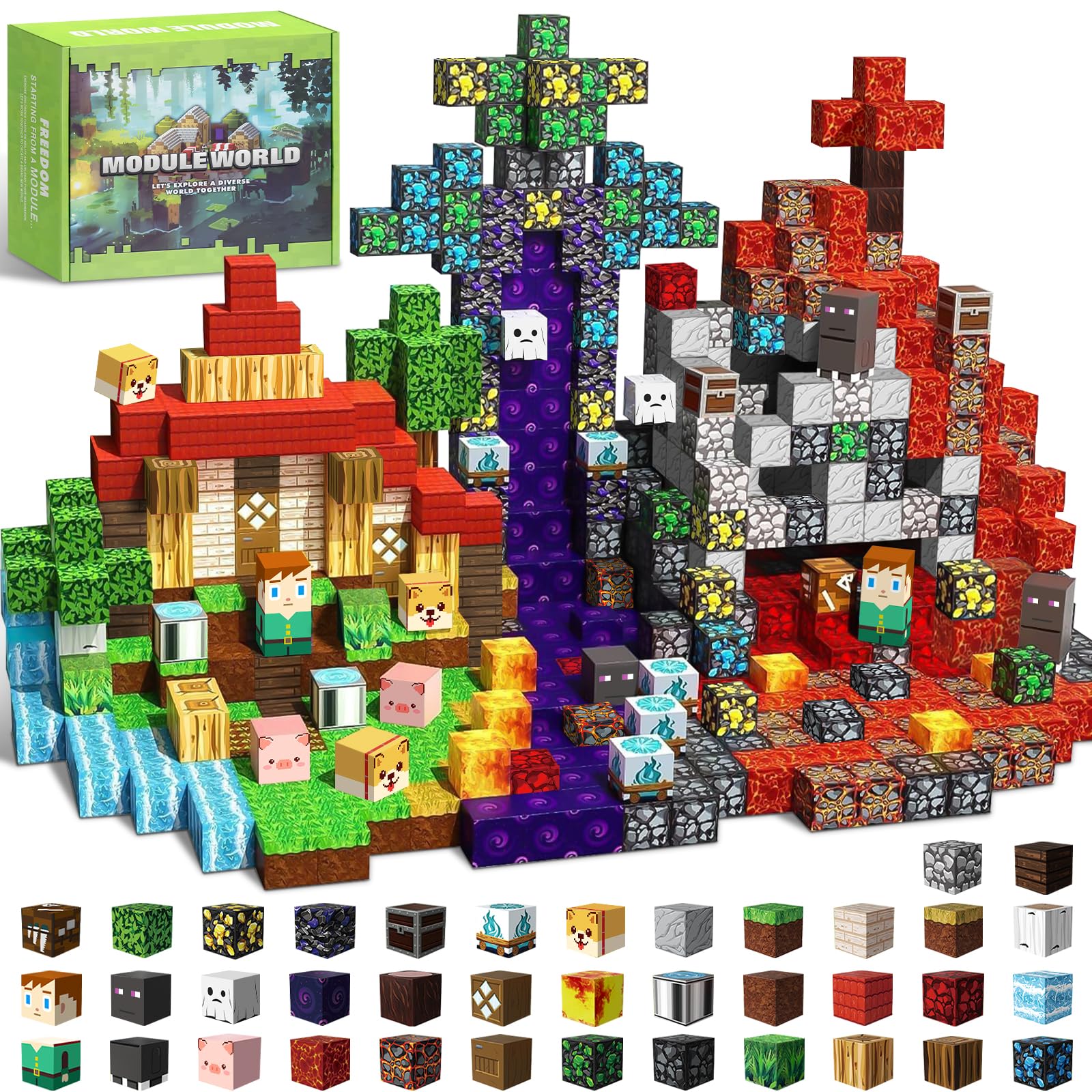 Intoypad 300PCS Magnetic Blocks, Magnetic Building Tiles STEM Toys for Kids | Cr
