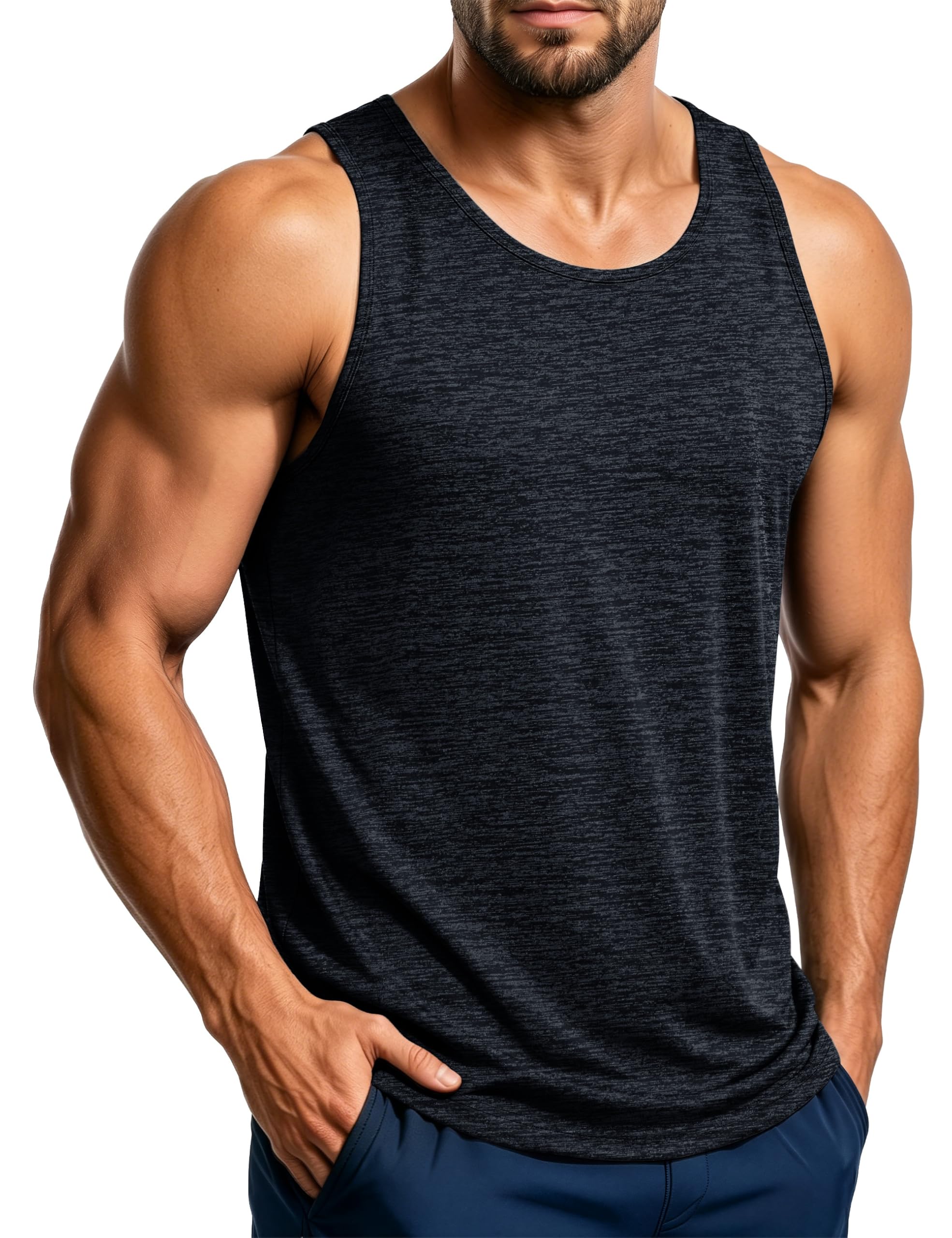 MAGCOMSEN Mens Muscle Tank Top Gym Tanks Sleeveless Workout T Shirts Athletic Sh