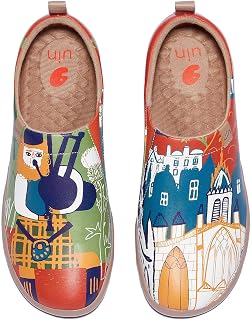 UIN Women's Leather Flat Shoes Walking Casual Microfiber Loafer Travel Painted Couple Fashion Slip On Shoe