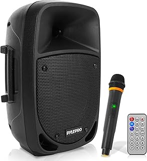 Pyle Portable 800W Karaoke PA System with Wireless Microphone, Bluetooth Streaming, Rechargeable Battery, USB/SD Recording & Powerful Sound – Compact Karaoke Speaker and PA Speaker for Home and Events