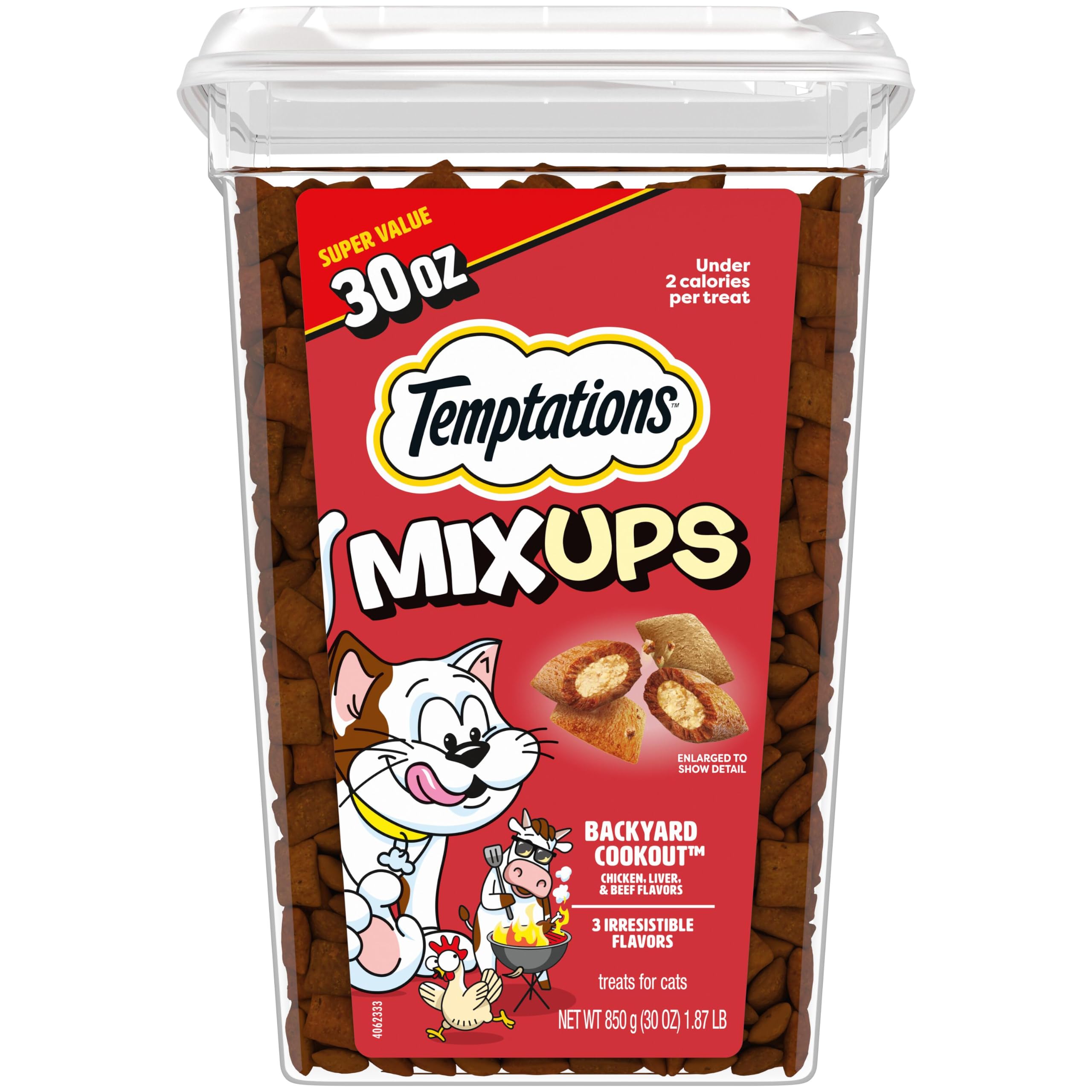 Temptations MixUps Crunchy and Soft Cat Treats, Cookout Flavor, 30 oz | Chicken,