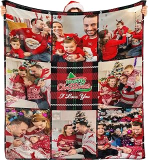 Bemaystar Personalized Gifts for Christmas - Custom Blanket, Personalized Blanket, Custom Blanket with Picture, Custom Photo Blanket, Customized Blanket, Xmas Gifts for Family Kids Pet Friends