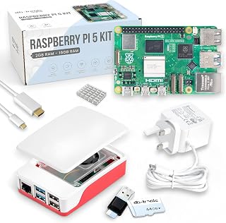 db-tronic Raspberry Pi 5 2GB Starter Kit | 64GB Edition | 27W Power Supply | Case with Cooling Fan | Heatsink | 4K Micro HDMI Cable | Ideal for Smart Home, Retro Gaming & Home Assistant