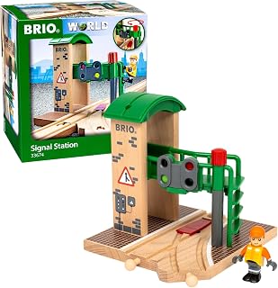 BRIO World Train Signal Station – Wooden Railway Accessory for Kids Age 3 Years and Up, Signal Box Add-On, Compatible with BRIO Railway Sets, Preschool Learning Toy, Gift for Boys & Girls