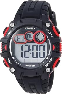 Timex Men's Big Digit DGTL 48mm Watch, Black/Grey/Red, Chronograph
