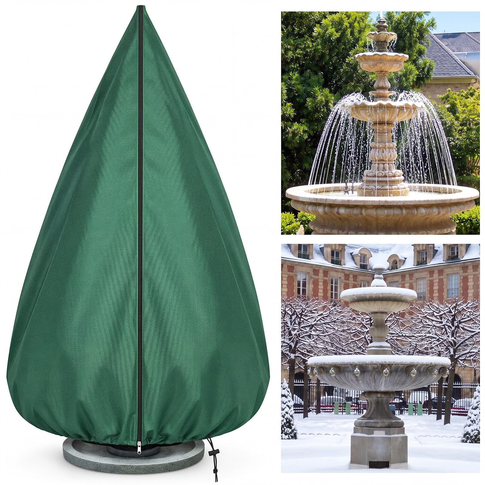 Moukeren Waterproof Fountain Cover Outdoor, 420D Oxford, 98 x 108 Inches | Garde