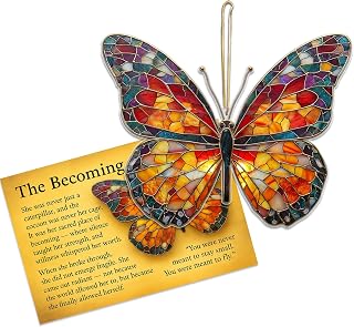 Monarch Butterfly Suncatcher Ornament with Story Card, Acrylic Hanging Monarch Butterfly Decoration for Christmas Tree, Butterflys Gifts for Women, Gift Exchange Present (Sun-75)