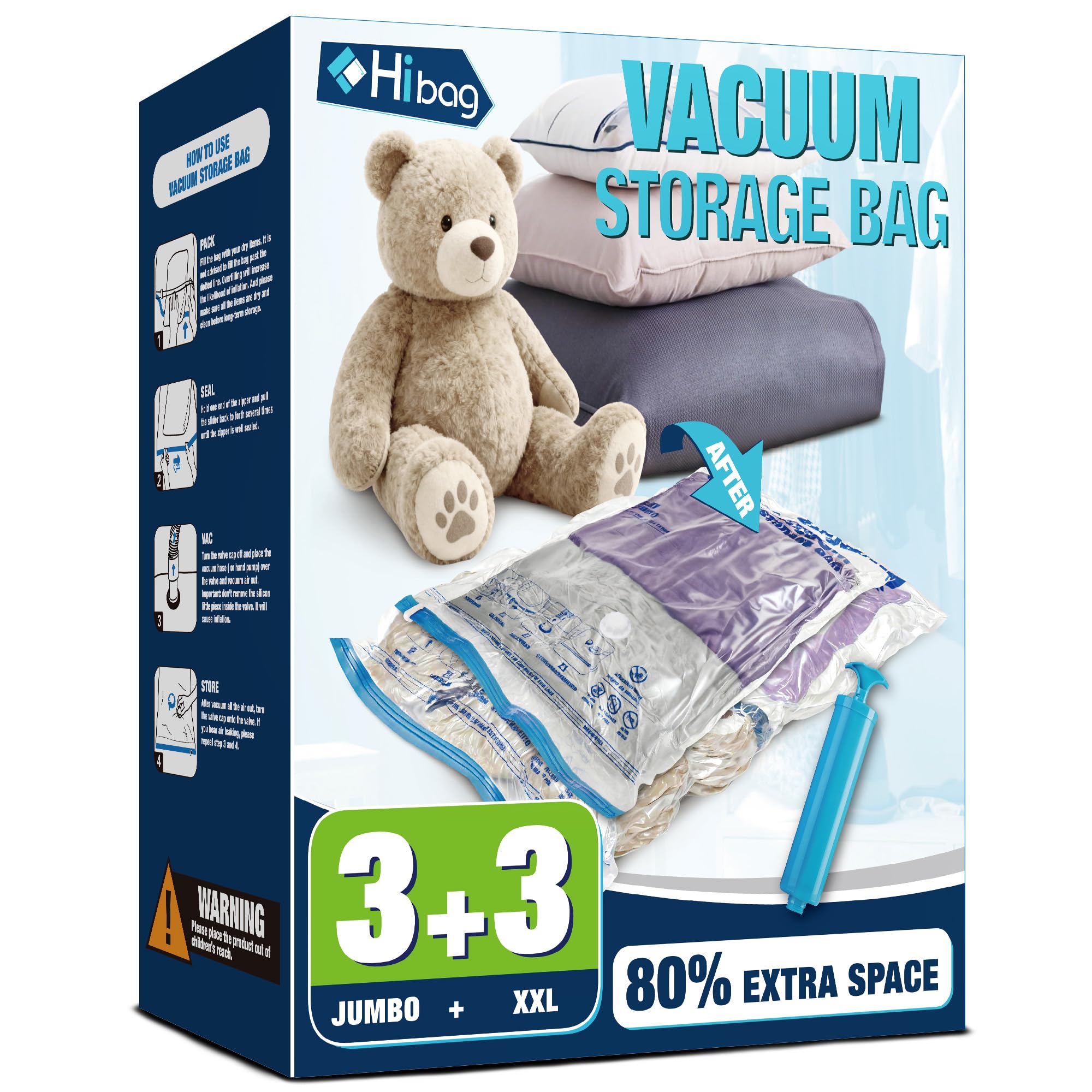 Vacuum Storage Bags Jumbo and XXL, Extra Large Vacuum Seal Bags for Bedding Blan